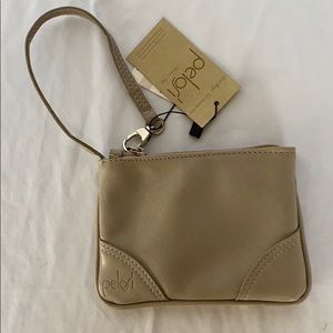 NWT Italian Pelosi Beige Mini Wristlet